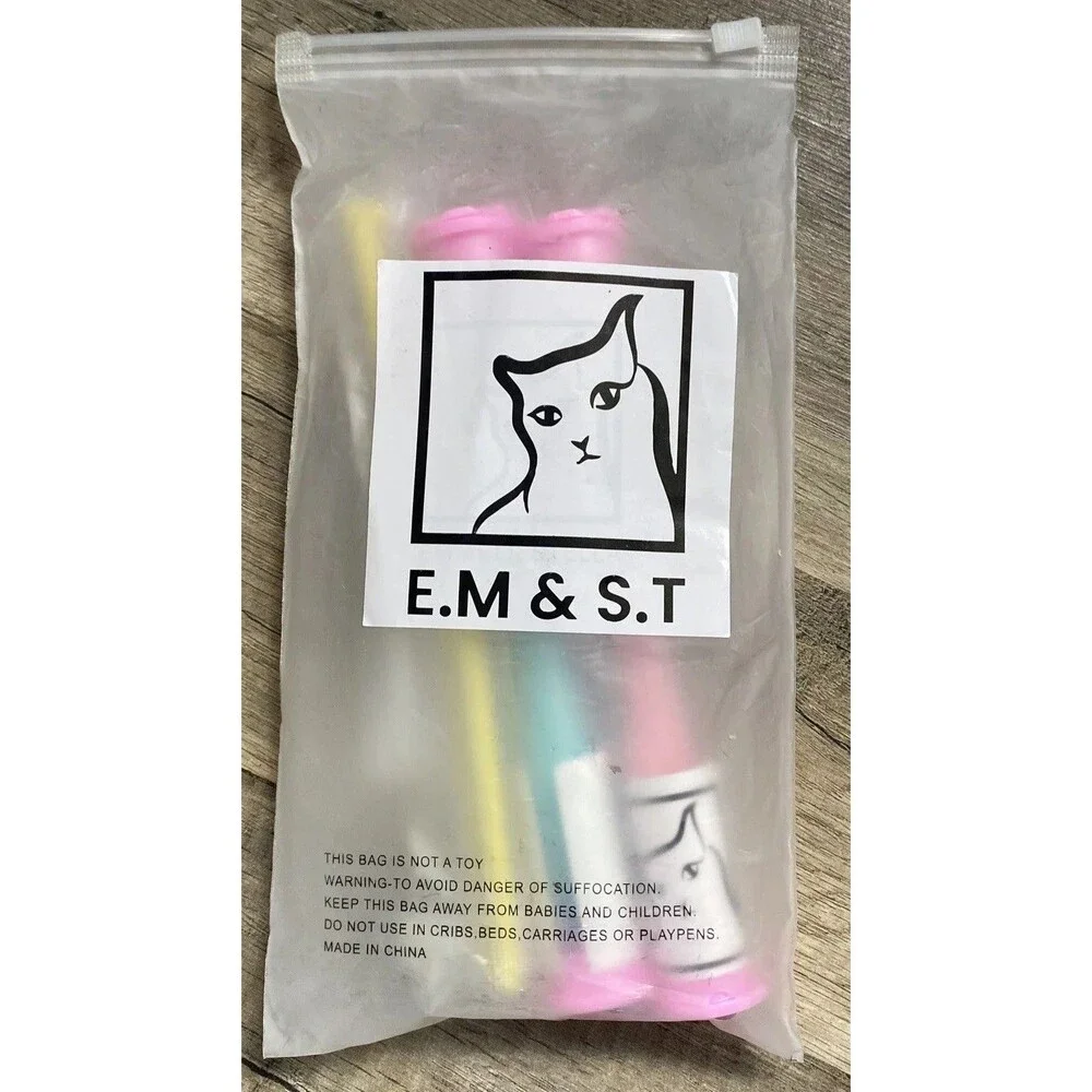 Emmeliestella Small Dog & Cat Toothbrushes/360 Degree Soft Silicone Bristle 3pcs
